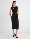 Marella Black slim-fit sable dress - ORSOLA