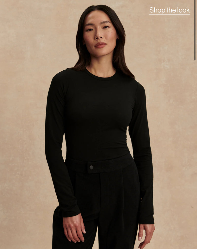 Varley Edna Long Sleeve Fitted Tee - Black