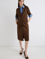 Marella Brown Suede Trench Coat