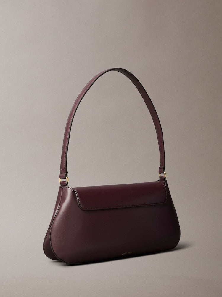 Calvin Klein Brown Top Flap Shoulder Bag