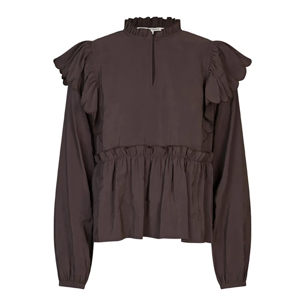 Second Female Terra Frill Blouse - Brown