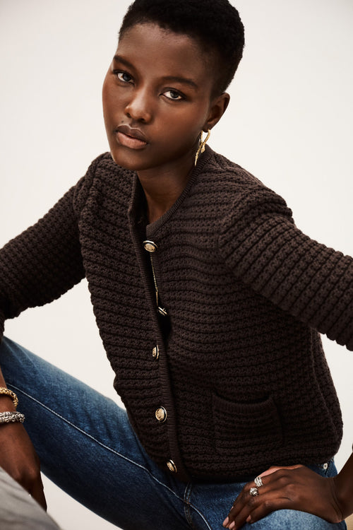 Ba&sh Gaspard Cardigan - Chocolat