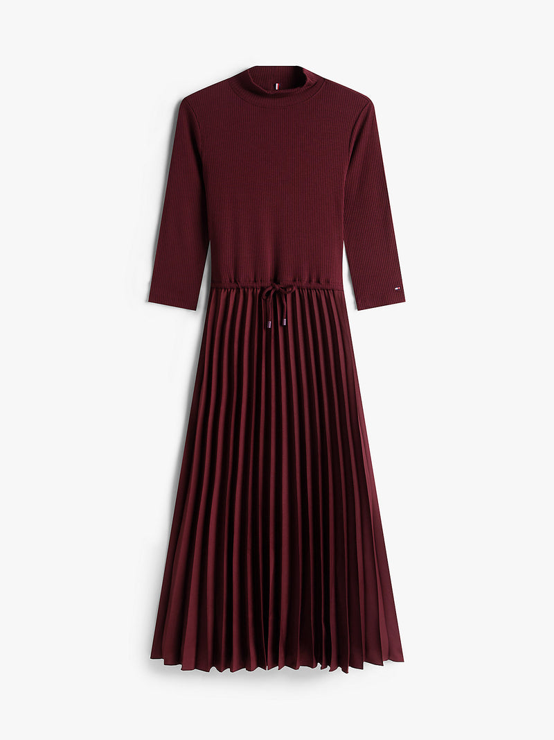 Tommy Hilfiger Pleated Midi Fit And Flare Dress