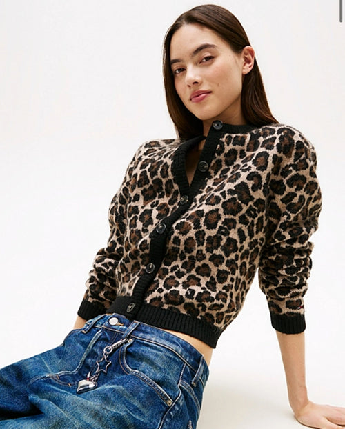 Tommy Jeans Leopard Print Relaxed Cardigan
