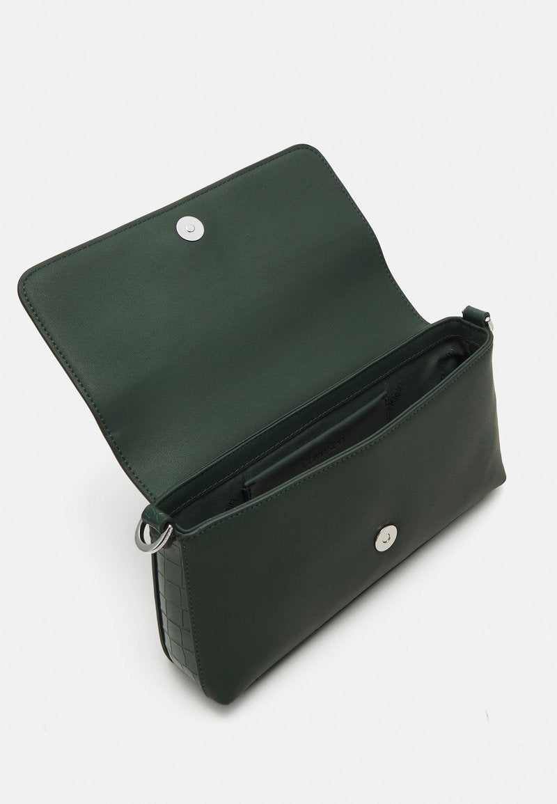 Calvin Klein small leather bag crocodile texture - green