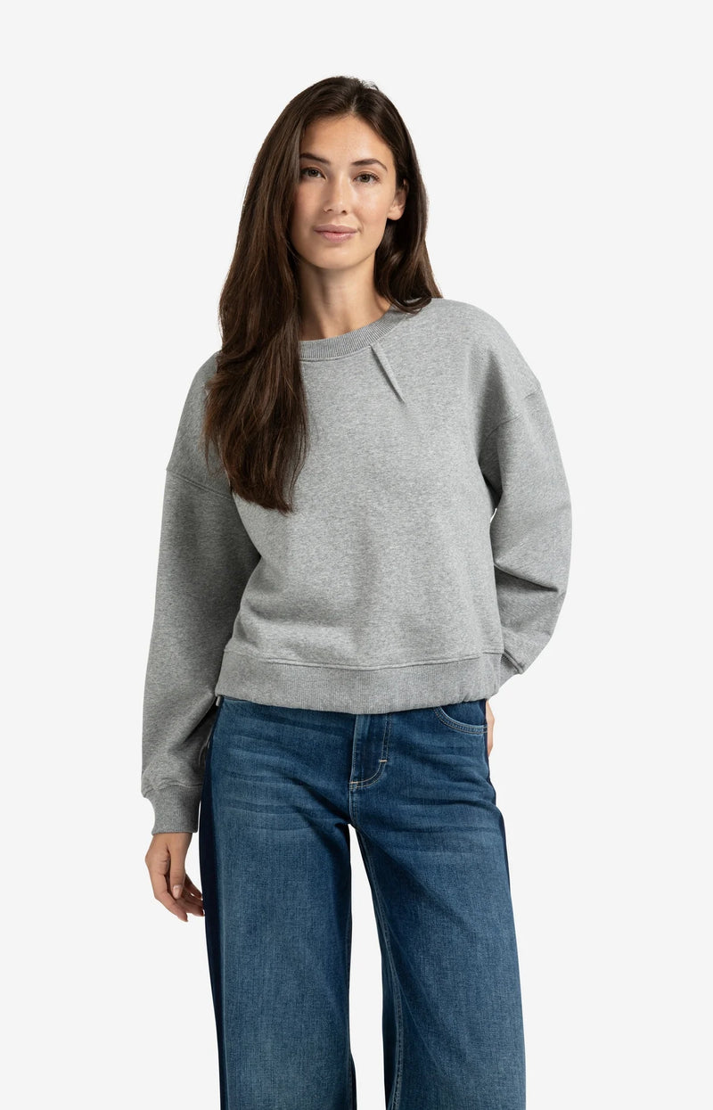 Yaya Sweatshirt with pleat details and side drawstring