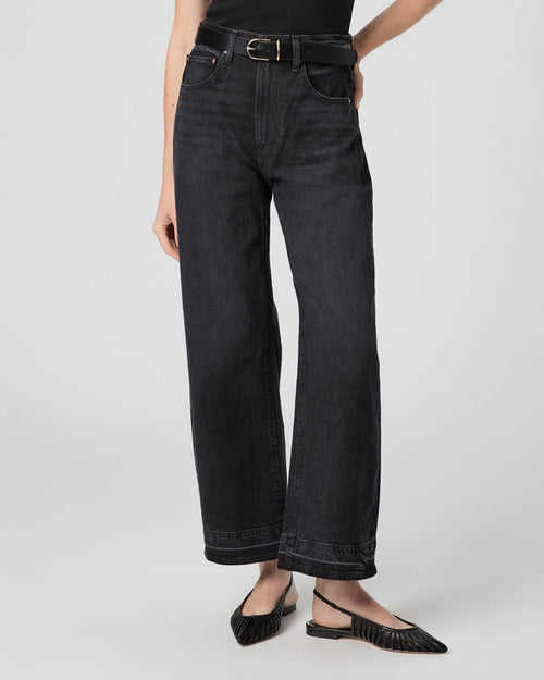 Paige Arellia Ankle Barrel Leg Jean - Black Void