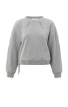 Yaya Sweatshirt with pleat details and side drawstring