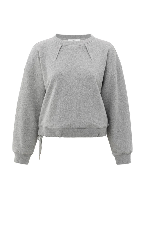 Yaya Sweatshirt with pleat details and side drawstring