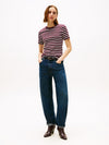Tommy Hilfiger Crew Neck Slim Fit T-Shirt - Burgundy Stripe
