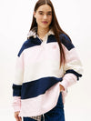 Tommy Jeans Badge Stripe Oversized Rugby Shirt