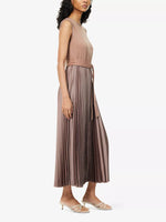 Weekend MaxMara Sleeveless Pleated Jersey And Satin Midi Dress