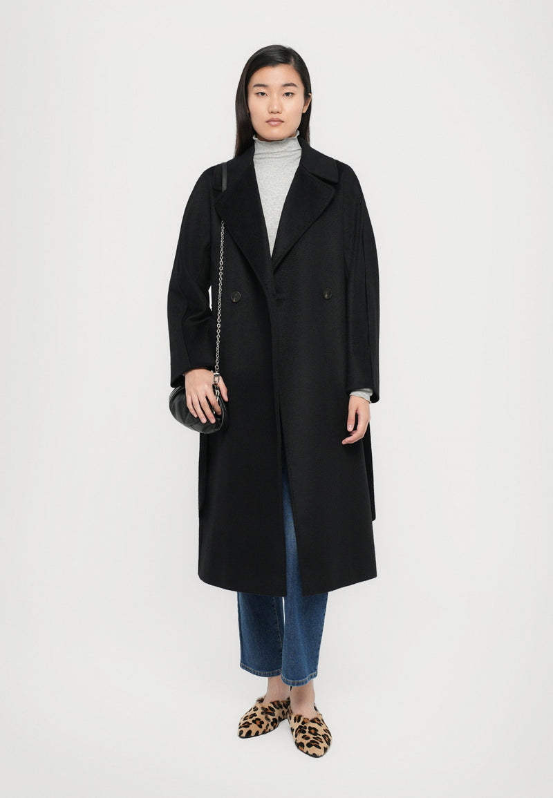Weekend Max Mara Classic Belted Black Coat - RESINA