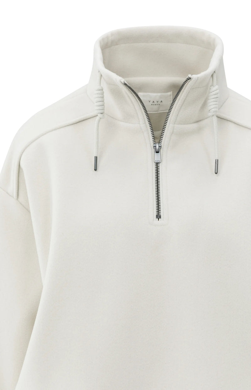Yaya Balloon Sleeve Sweatshirt - Cloud Grey Melange
