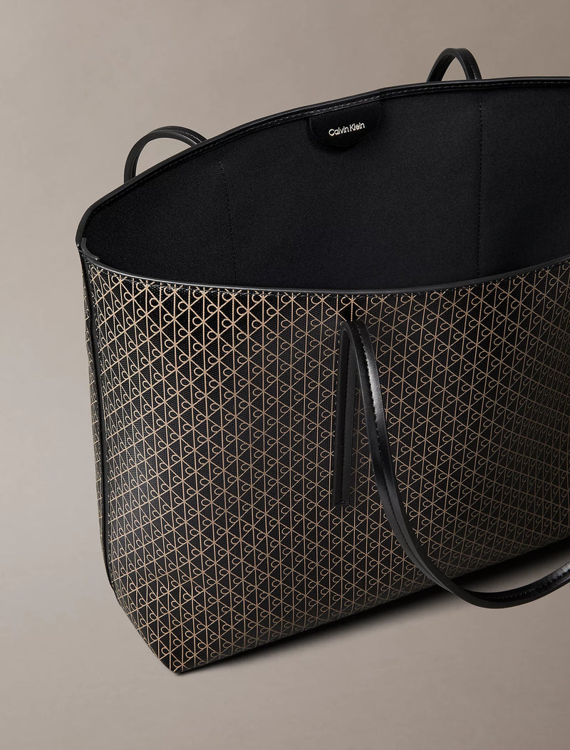 Allover Monogram Logo Tote Bag With Pouch