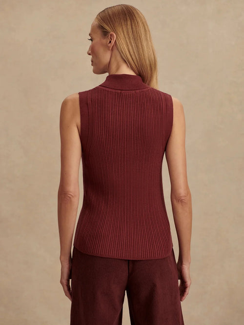 Varley Anastasia Rib Tank - Maroon
