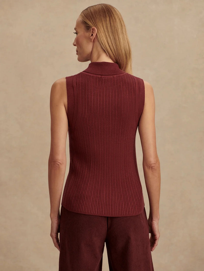 Varley Anastasia Rib Tank - Maroon