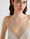 Marella silk blend lace cami top - pale pink