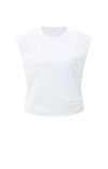 YAYA Sleeveless top with shoulder pads and pleat detail