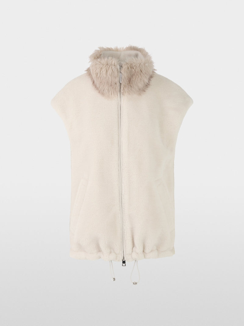 Marc Cain Cosy waistcoat with faux fur collar