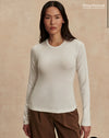 Varley Edna Long Sleeve Fitted Tee - White