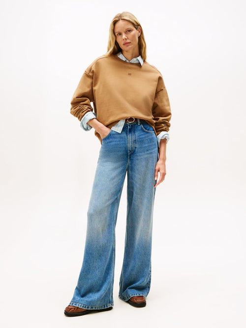 Tommy Hilfiger Brown Terry Flag Sweatshirt