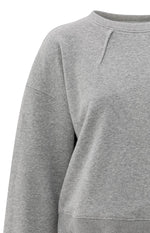 Yaya Sweatshirt with pleat details and side drawstring