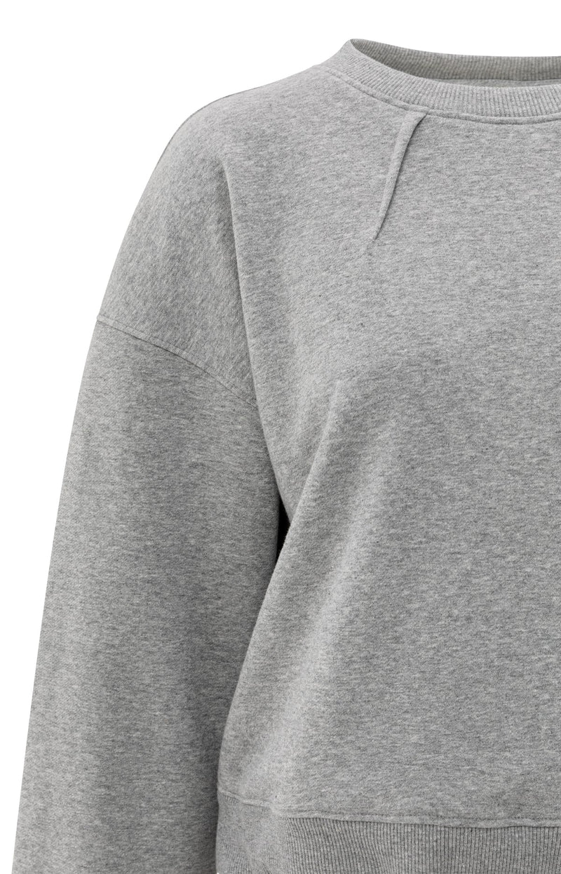 Yaya Sweatshirt with pleat details and side drawstring