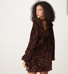 Pretty Lavish Bow Cluster Sequin Shift Dress - Brown