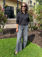 Tommy Hilfiger 70s Wide-Leg High-Rise Jeans - Grey