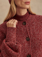 Varley Patricia Rib Cardigan - Red Fleck