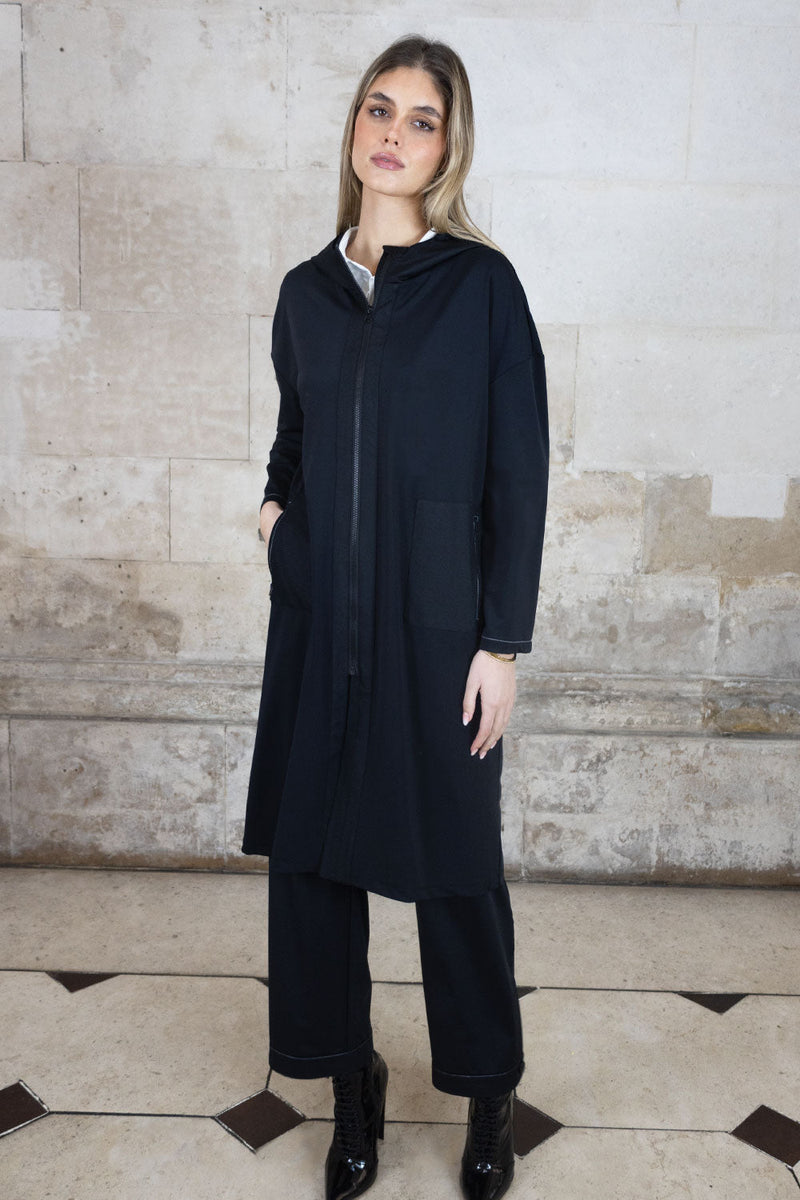 No2Moro Aphrodite Lightweight Duster Coat - Black