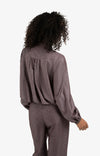 Yaya Balloon- Shaped Blouse Jacket - Fudge Purple Dessin