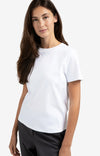 Yaya T-shirt with subtle stitch details - White