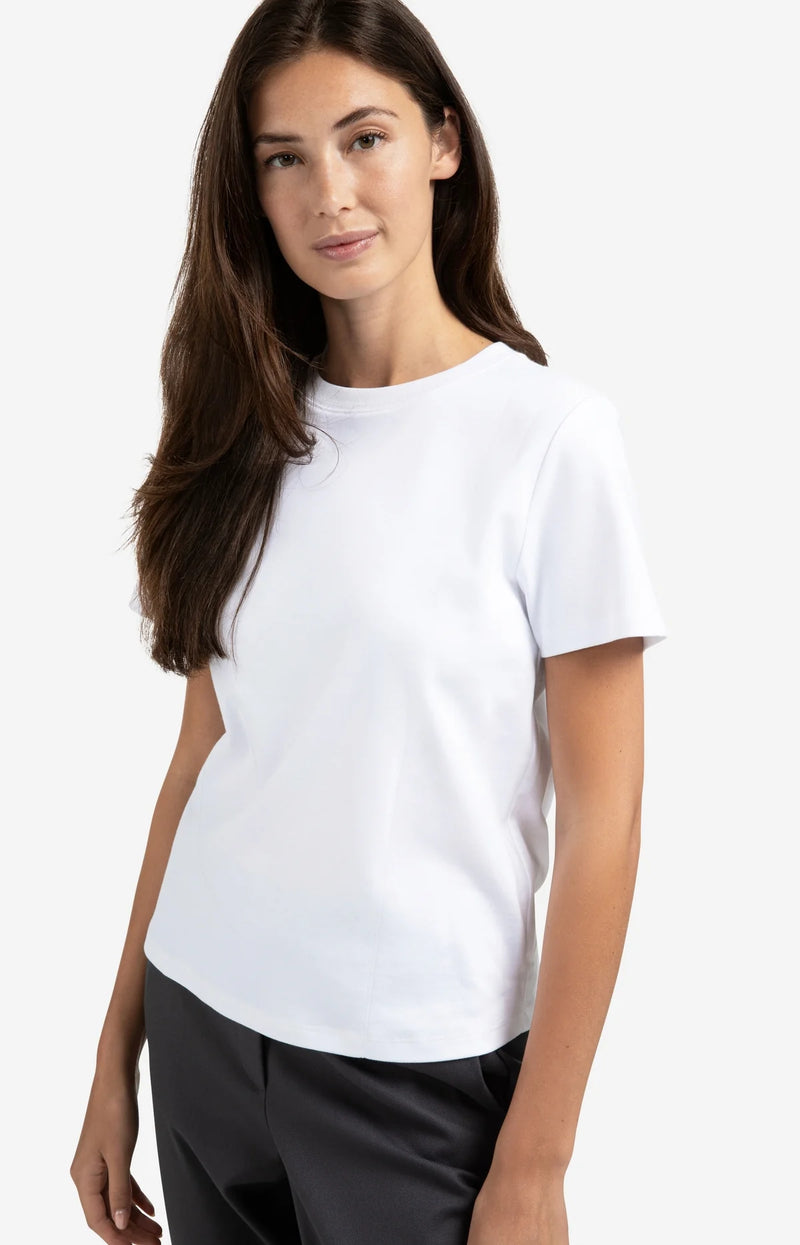 Yaya T-shirt with subtle stitch details - White