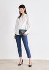 Calvin Klein small leather bag crocodile texture - green