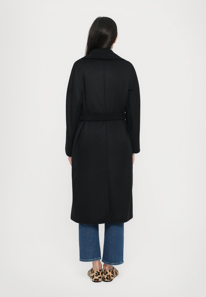 Weekend Max Mara Classic Belted Black Coat - RESINA
