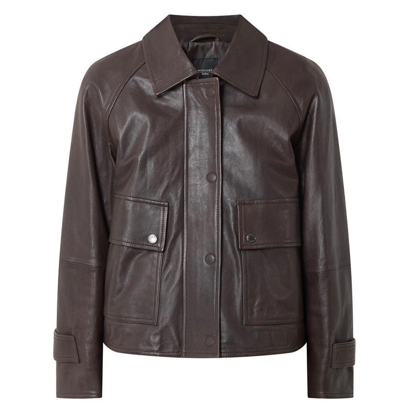 Weekend MaxMara Berbice brown Leather Jacket