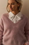 Yaya Soft Sweater with V-Neck - Fudge Purple
