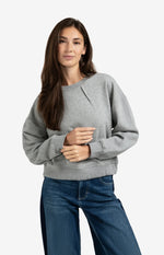 Yaya Sweatshirt with pleat details and side drawstring
