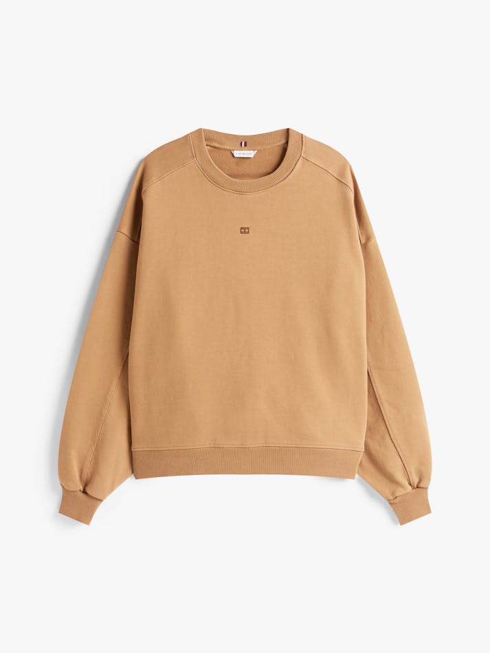 Tommy Hilfiger Brown Terry Flag Sweatshirt