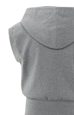 Yaya Sleeveless hoodie with zipper and hood