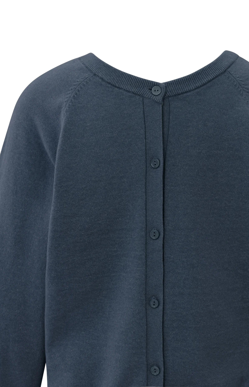 Yaya Double V-neck sweater with back button detail