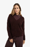 Yaya Soft Sweater with V-Neck - Cloud Grey Purple