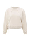 Yaya Sweatshirt with pleat details and side drawstring