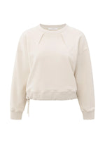 Yaya Sweatshirt with pleat details and side drawstring