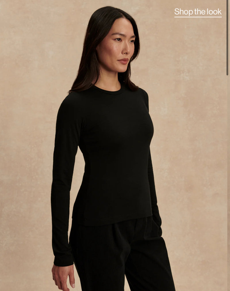 Varley Edna Long Sleeve Fitted Tee - Black