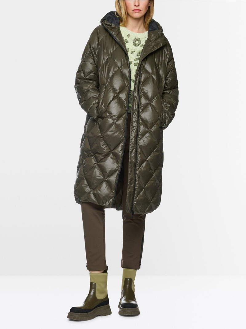 Marc Cain khaki quilted long coat