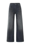 Yaya Loose fit jeans with high waist and wide legs - Grey