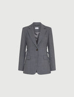 Marella straight fit stretch blazer - Melange Grey